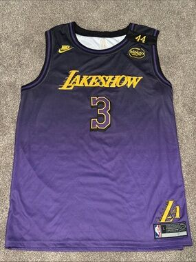 Nike Purple and Yellow Lakeshow Basketball Jersey - #3